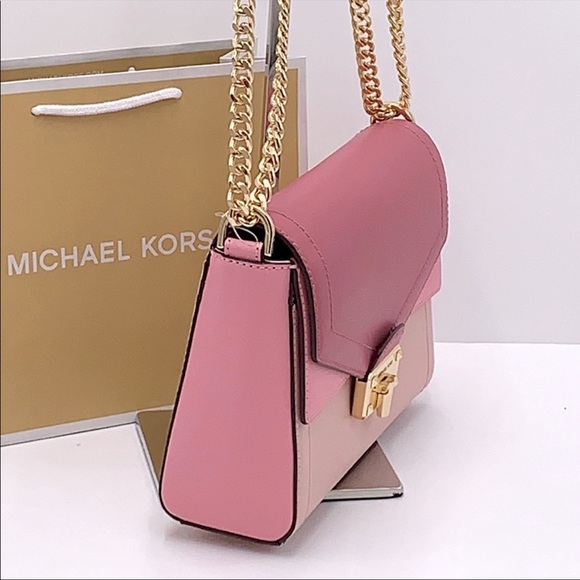 Michael Kors Kinsley Medium Flap Shoulder Bag Crossbody in Blossom Multi - Picture 3 of 15